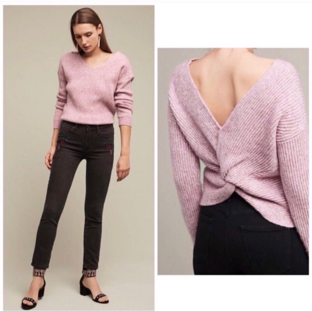 Anthropologie Angel of the North Twist sweater